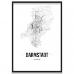 Stadtposter Darmstadt Straßenplan