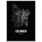 Stadtposter Erlangen Straßennetz