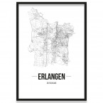 Stadtposter Erlangen mit Bilderrahmen