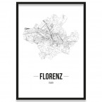 Poster Florenz Straßennetz Bilderrahmen