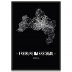 Freiburg im Breisgau Poster Straßennetz
