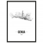 Poster Genua Straßenplan mit Bilderrahmen