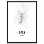 Poster Gera Straßenplan mit Bilderrahmen