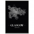 Poster Glasgow Straßennetz