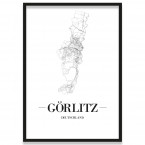 Poster Görlitz mit Straßenplan