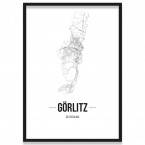 Poster Görlitz mit Straßenplan