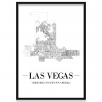 Poster Las Vegas mit Bilderrahmen