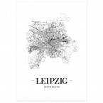 Poster Leipzig Rahmen Stadtplan