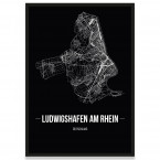 Poster Ludwigshafen am Rhein Stadtplan