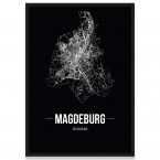 Poster Magdeburg Straßennetz