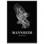 Poster Mannheim mit Stadtplan