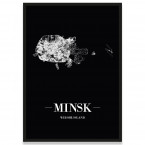 Stadtposter Minsk mit Bilderrahmen