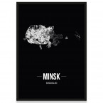 Stadtposter Minsk mit Bilderrahmen