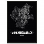 Stadtposter Mönchengladbach mit Straßennetz