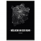 Poster Mühlheim an der Ruhr Straßenplan