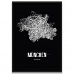 Poster München mit Straßennetz