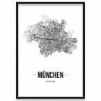 Stadtposter München mit Bilderrahmen