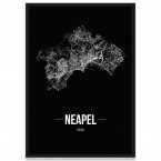 Neapel Poster mit Straßennetz
