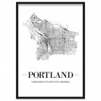 Stadtposter Portland mit Bilderrahmen