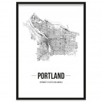 Stadtposter Portland mit Bilderrahmen
