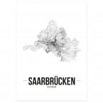 Poster gerahmt Saarbrücken Stadtplan