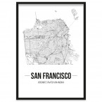Stadtposter San Francisco mit Bilderrahmen