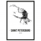 Stadtposter Sankt Petersburg mit Bilderrahmen