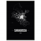Straßennetz Poster der Stadt Saragossa gerahmt Straßennetz Poster der Stadt Saragossa gerahmt 