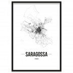 Stadtposter Saragossa mit Rahmen