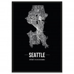 Stadtposter Seattle Rahmen