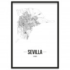 Stadtposter Sevilla Bilderrahmen