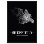 Sheffield Poster Bilderrahmen Straßennetz