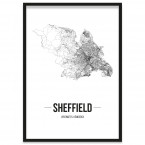 Stadtposter Sheffield Bilderrahmen