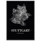 Stadtposter Stuttgart Straßennetz