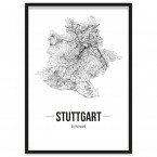 Stadtposter Stuttgart mit Bilderrahmen