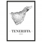 Stadtposter Teneriffa mit Bilderrahmen