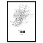 Stadt Turin gerahmtes Poster