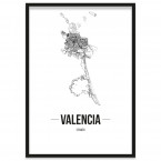 Stadtposter Valencia mit Bilderrahmen