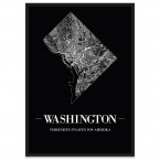 Washington Bilderrahmen Poster mit Stadtplan
