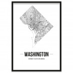 Stadtposter Washington mit Bilderrahmen