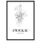 Zwickau Poster mit Rahmen