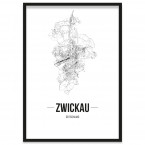 Zwickau Poster mit Rahmen