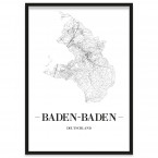 gerahmtes Poster Baden-Baden mit Rahmen