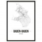 gerahmtes Poster Baden-Baden mit Rahmen