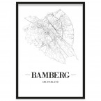 Stadtposter Bamberg Stadtplan Bilderrahmen