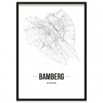 Stadtposter Bamberg Stadtplan Bilderrahmen