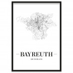 Stadtposter Bayreuth Rahmen Straßennetz