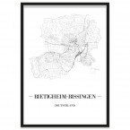 Stadtposter Bietigheim-Bissingen Stadtplan gerahmt
