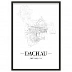 Stadtposter Dachau mit Rahmen