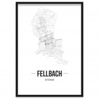 Stadtposter Fellbach Stadtplan Bilderrahmen